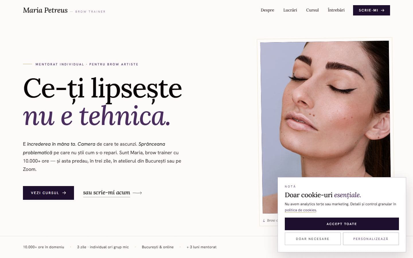 Maria Petreus desktop view